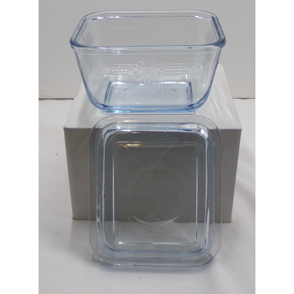 Vintage Fire King Blue Sapphire Philbe 5”x4”x3.5” Refrigerator Dish